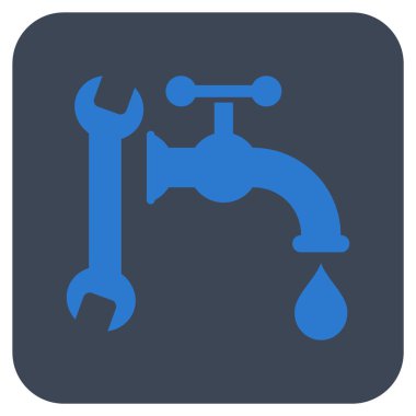 Sıhhi tesisat düz kare vektör simgesi