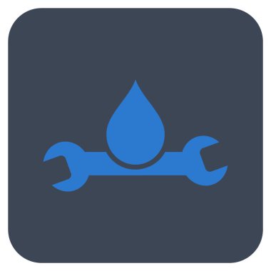 Sıhhi tesisat düz kare vektör simgesi