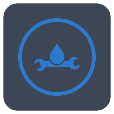 Sıhhi tesisat düz kare vektör simgesi