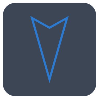 İşaretçi düz aşağı vektör simgesi kare