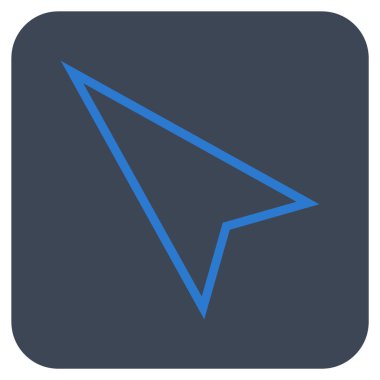 İşaretçi sol düz vektör simgesi kare.