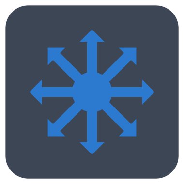 Radyal oklar düz kare vektör simgesi