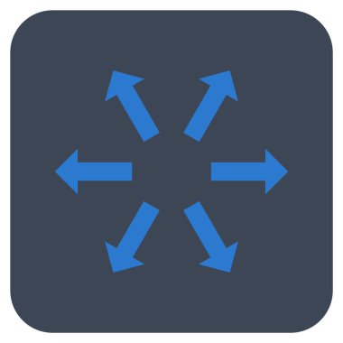 Radyal oklar düz kare vektör simgesi