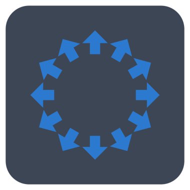 Radyal oklar düz kare vektör simgesi