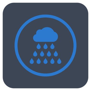 Yağmur bulutu düz kare vektör simgesi