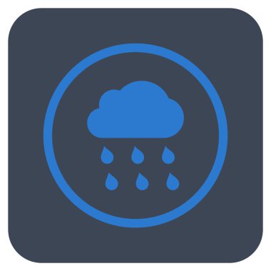 Yağmur bulutu düz kare vektör simgesi