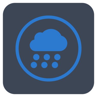 Yağmur bulutu düz kare vektör simgesi