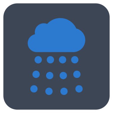 Yağmur bulutu düz kare vektör simgesi