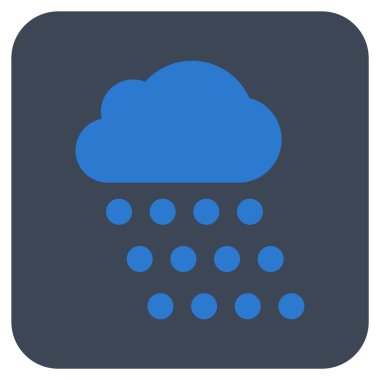 Yağmur bulutu düz kare vektör simgesi