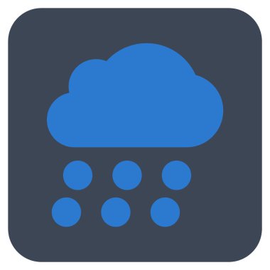 Yağmur bulutu düz kare vektör simgesi