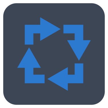 Geri dönüşüm düz kare vektör simgesi