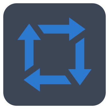 Geri dönüşüm düz kare vektör simgesi