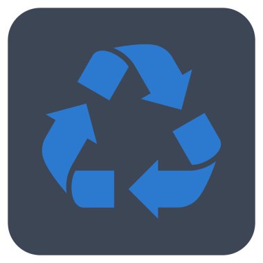 Geri dönüşüm düz kare vektör simgesi