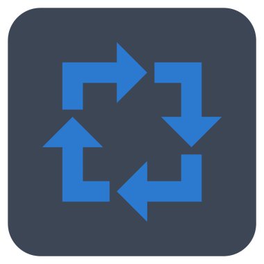 Geri dönüşüm düz kare vektör simgesi