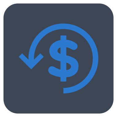 Düz kare vektör simge iade