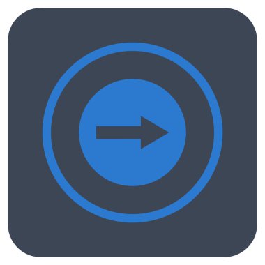 Sağ ok düz kare vektör simgesi yuvarlak