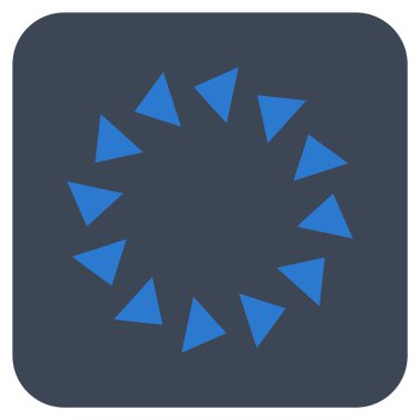 Saatin tersi yönde düz kare vektör simge döndürmek