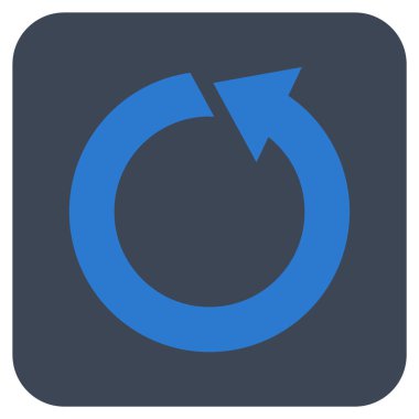 Saatin tersi yönde düz kare vektör simge döndürmek