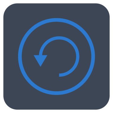 Saatin tersi yönde düz kare vektör simge döndürmek