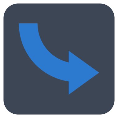 Sağa döndür düz kare vektör simgesi