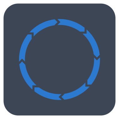 Döndürme düz kare vektör simgesi