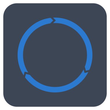 Döndürme düz kare vektör simgesi