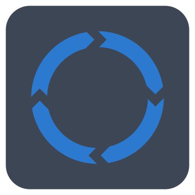 Döndürme düz kare vektör simgesi