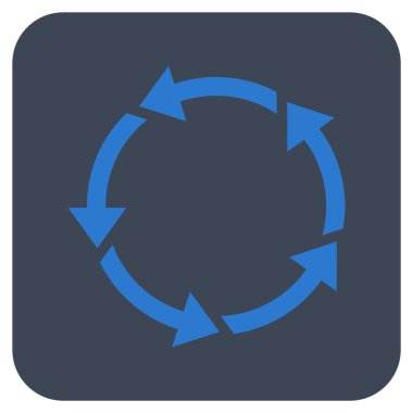 Döndürme düz kare vektör simgesi