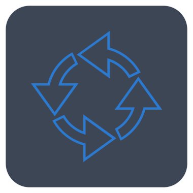 Döndürme düz kare vektör simgesi