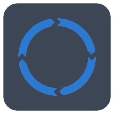 Döndürme düz kare vektör simgesi