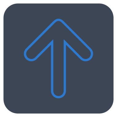 Düz yukarı yönlü ok vektör simgesi kare