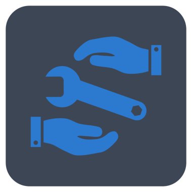 Hizmet düz kare vektör simgesi