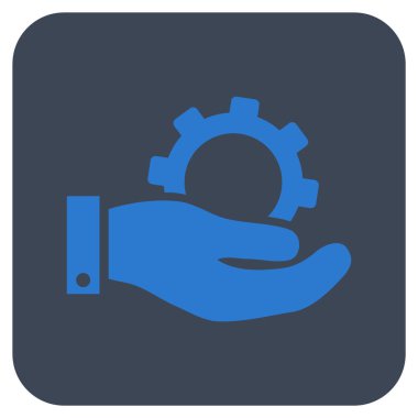 Hizmet düz kare vektör simgesi