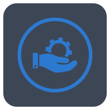 Hizmet düz kare vektör simgesi