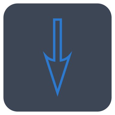 Düz kare vektör simgesi aşağı ok keskin