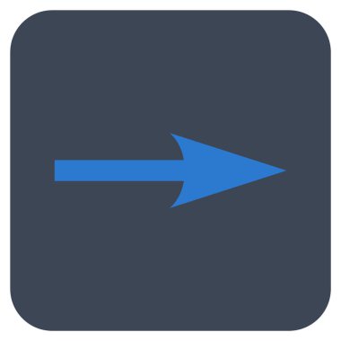 Keskin ok sağ düz vektör simgesi kare