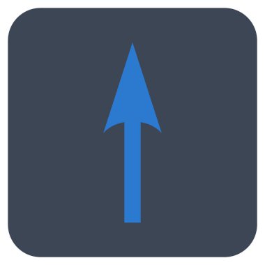 Düz kare vektör simge yukarı ok keskin