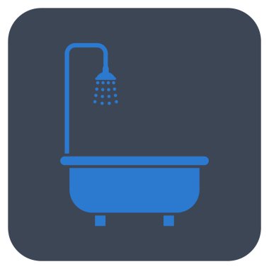 Duş banyo düz kare vektör simgesi