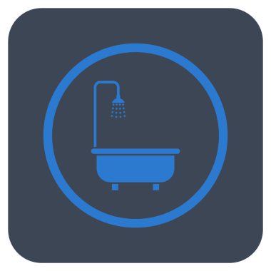 Duş banyo düz kare vektör simgesi