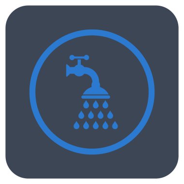 Duş musluk düz kare vektör simgesi