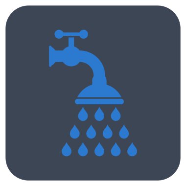 Duş musluk düz kare vektör simgesi