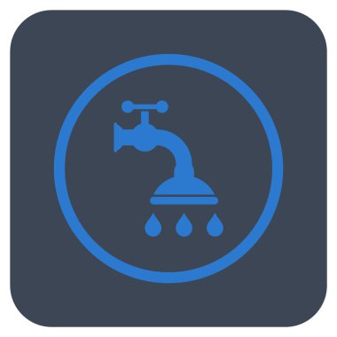 Duş musluk düz kare vektör simgesi