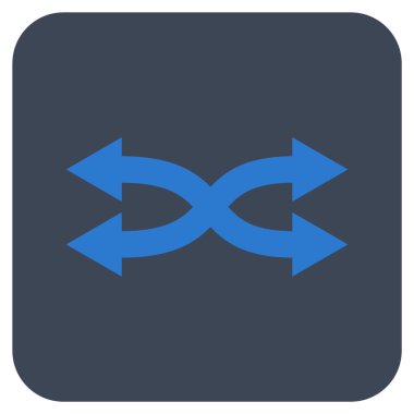 Shuffle okları yatay düz kare vektör simgesi