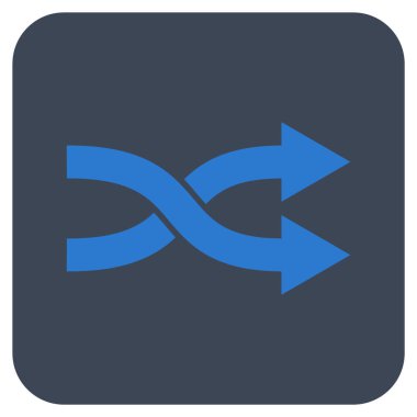 Shuffle oklar sağ düz vektör simgesi kare