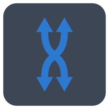 Shuffle okları dikey düz kare vektör simgesi