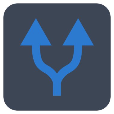 Düz kare vektör simge yukarı okları bölme