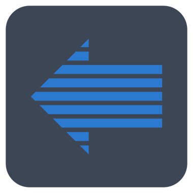 Düz sol şerit ok vektör simgesi kare