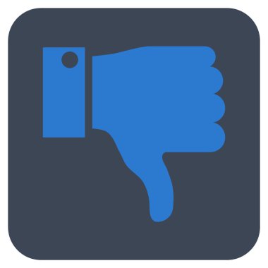 Başparmak aşağı düz vektör simgesi kare