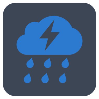 Fırtına düz kare vektör simgesi