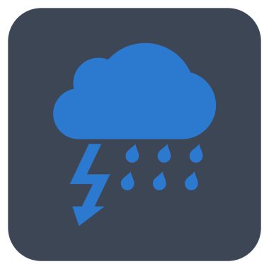 Fırtına düz kare vektör simgesi